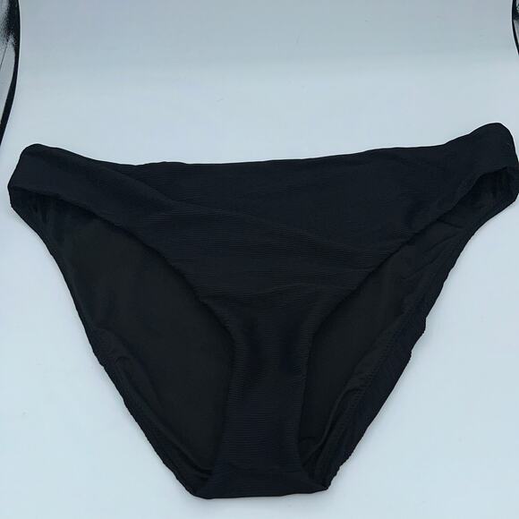 NWT J. Crew Black Ribbed High Rise Cheeky Bikini Swim Suit Bottom Size 2X - Picture 3 of 9